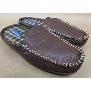 Tempur- Pedic (Sz 12 M) Leather Slippers Brown House Mules Accretion